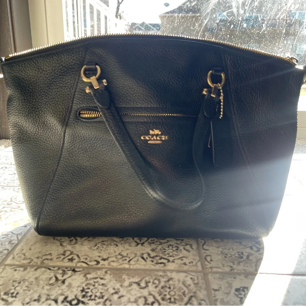 Coach Prairie Black Pebbled Leather Satchel or Crossbody AS IS - Picture 6 of 8